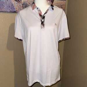 White Check Collar Men's Shirt